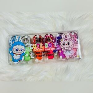 Cute Labubu Monster Doll Mini Lip Gloss Set - Vibrant Multicolor